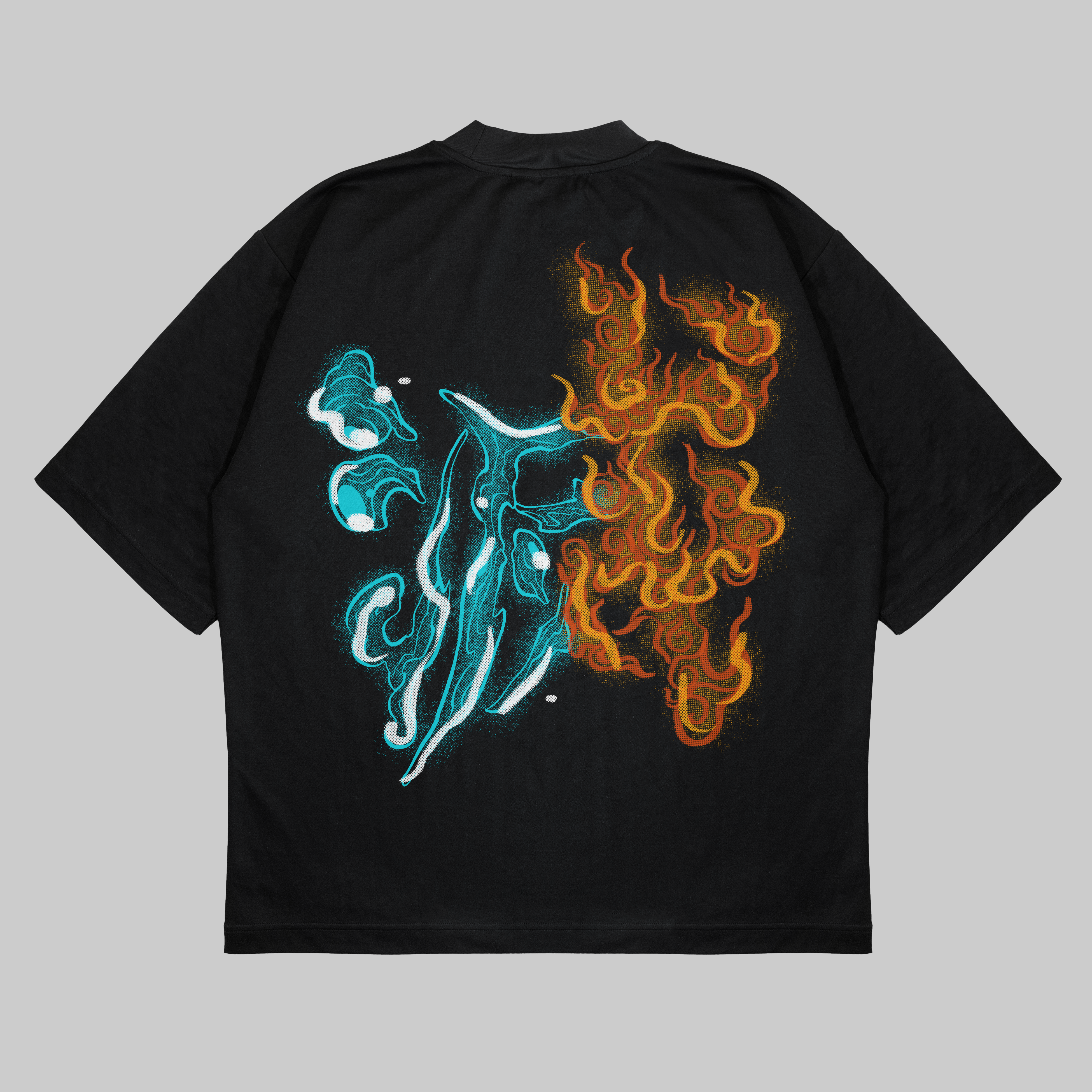 FIRE/WATER DRAGON UV OVERSIZED SHIRT