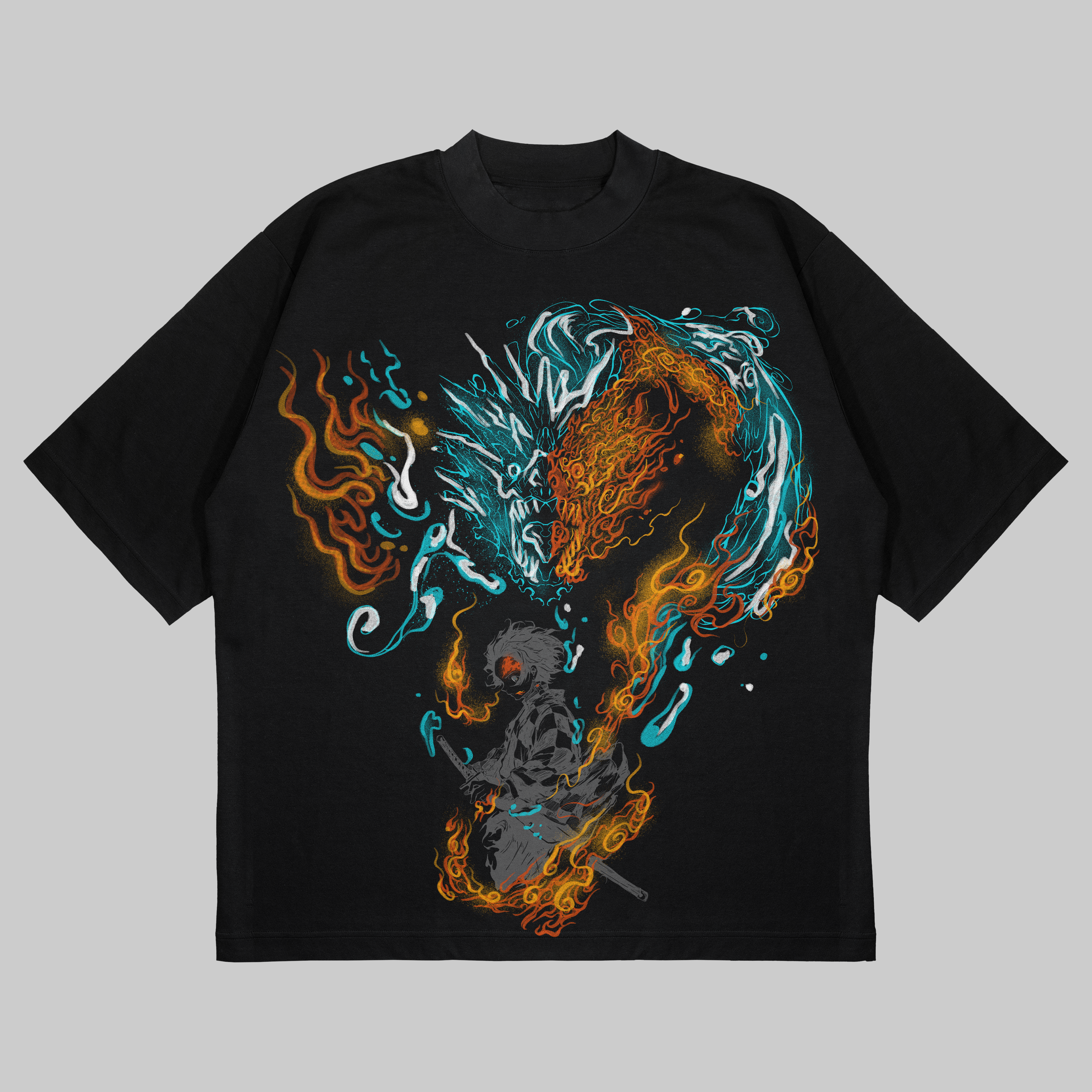 FIRE/WATER DRAGON UV OVERSIZED SHIRT