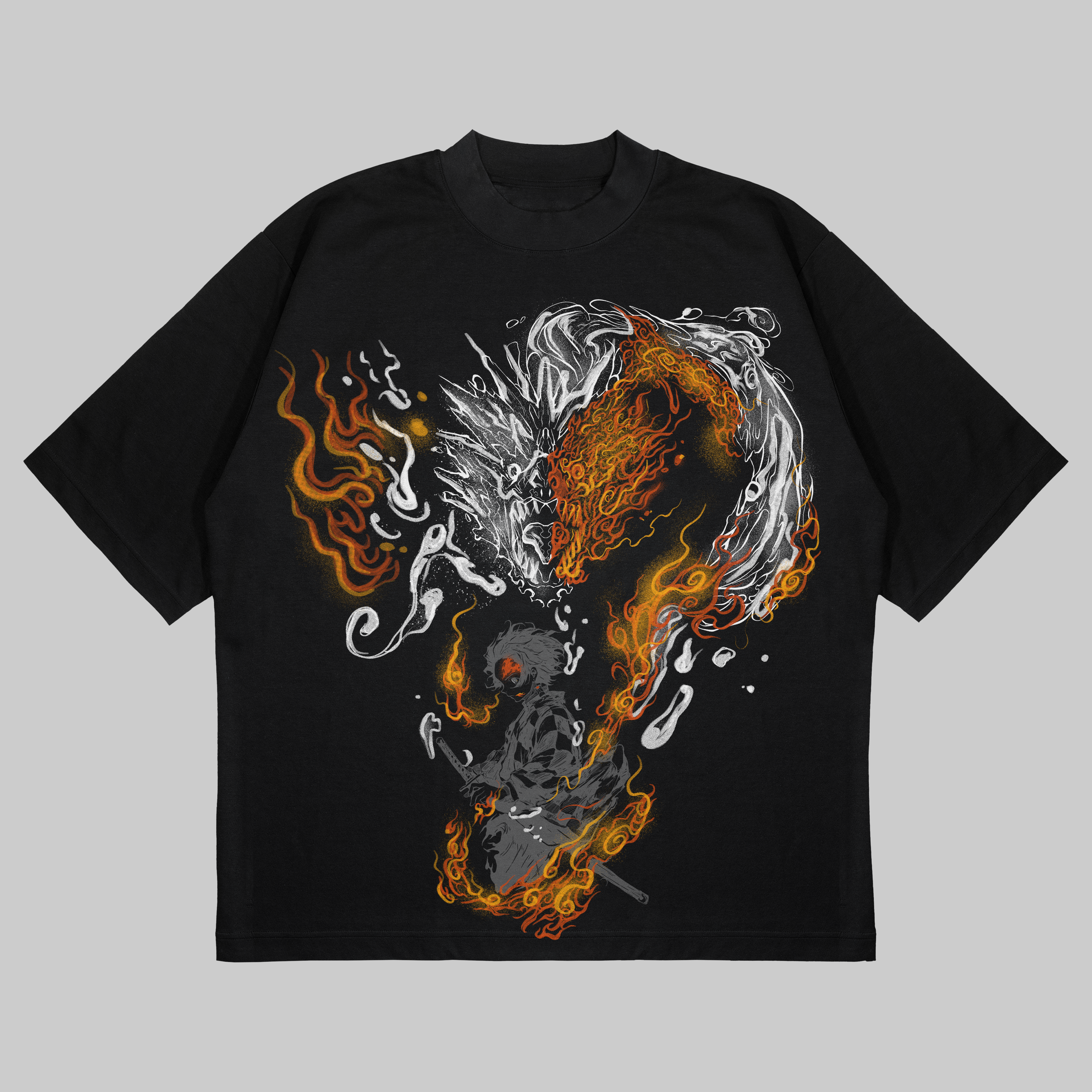 FIRE/WATER DRAGON UV OVERSIZED SHIRT